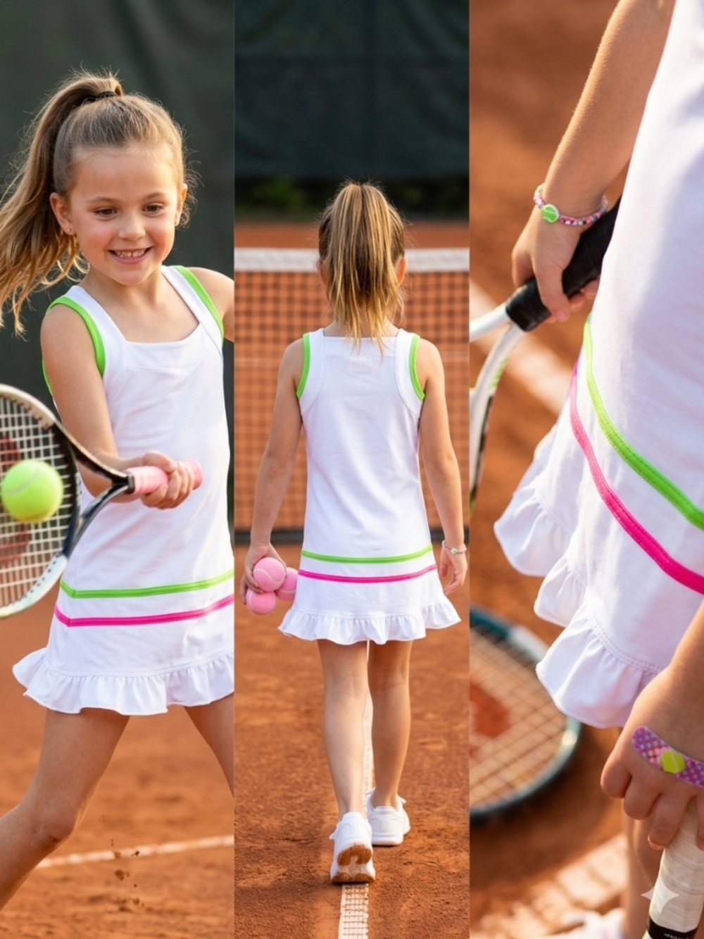 Little Miss Tennis Girls Classic Pleated Tennis Dress (multiple sizes available
